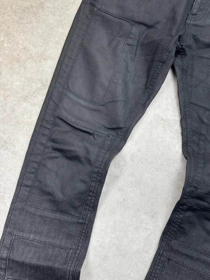 SS2014 Faith Connexion Waxed Slim Black Denim Jeans HJLowqP 8