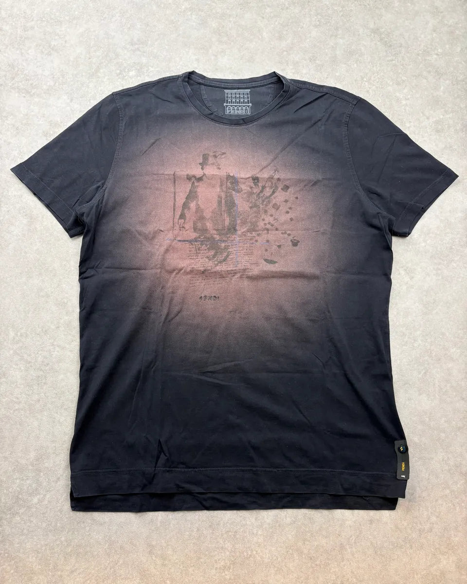2000s Fendi Black Faded T-Shirt yOwUEoB 0