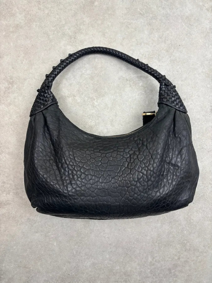 2000s Fendi Black Leather Spy Handle Bag cwfBIXd 9
