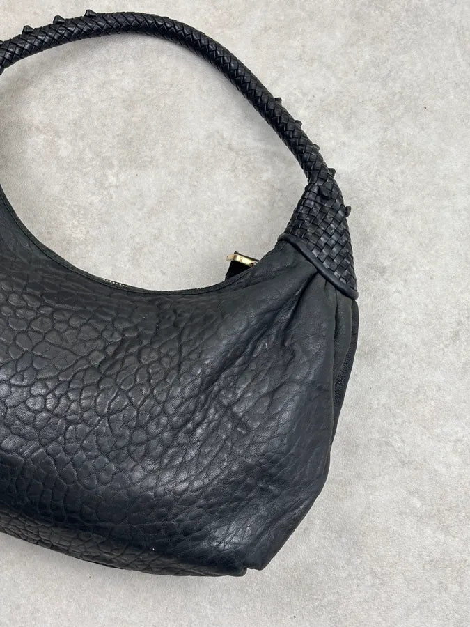 2000s Fendi Black Leather Spy Handle Bag cwfBIXd 10