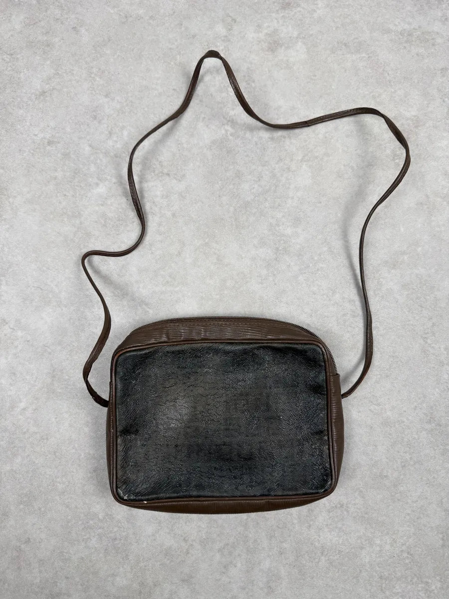 2000s Fendi Brown Leather Shoulder Bag lJxhLHm 0