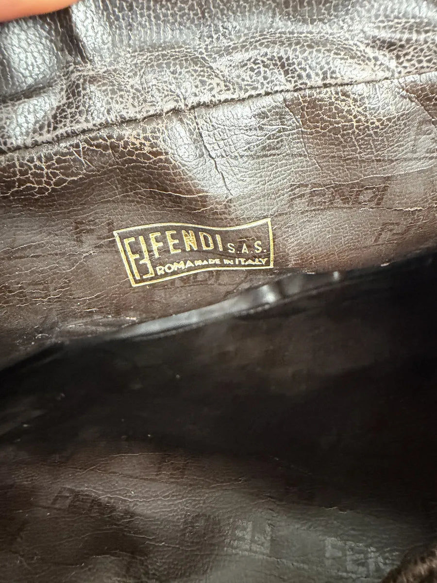 2000s Fendi Brown Leather Shoulder Bag lJxhLHm 6