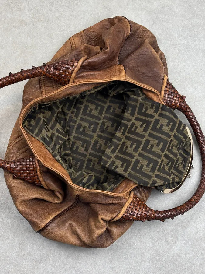 2000s Fendi Brown Leather Spy Shoulder Bag XjiyXzp 16