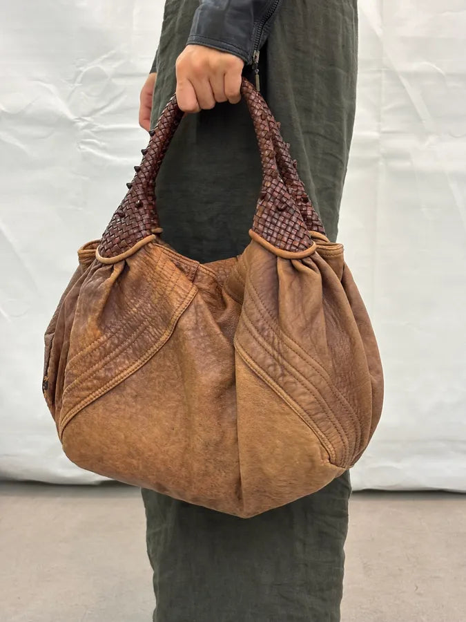 2000s Fendi Brown Leather Spy Shoulder Bag XjiyXzp 3