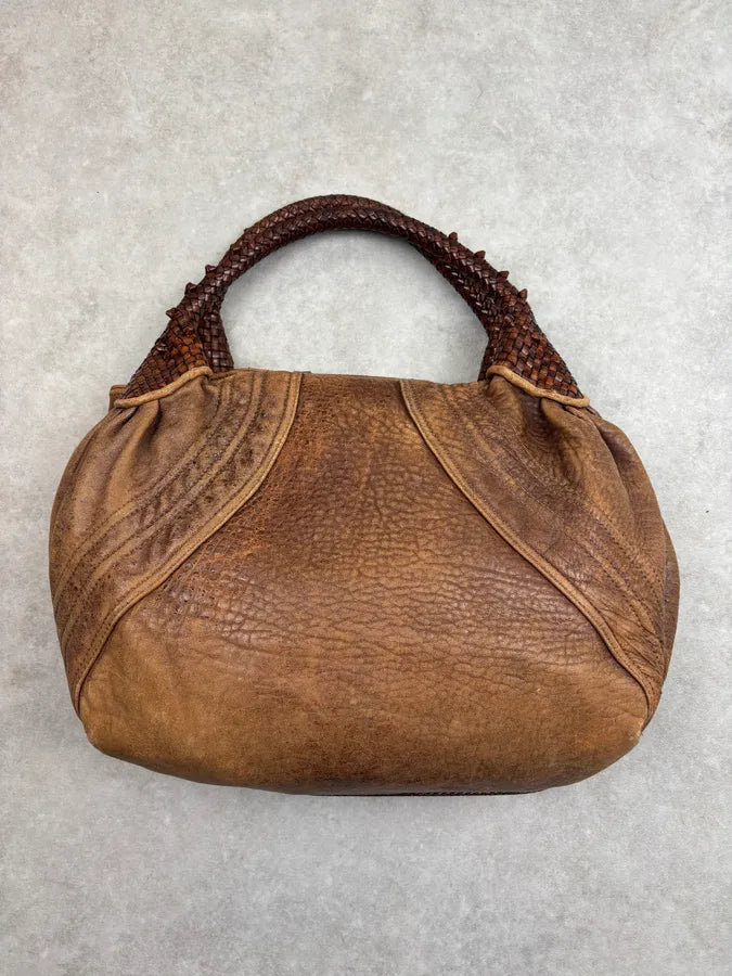 2000s Fendi Brown Leather Spy Shoulder Bag XjiyXzp 13