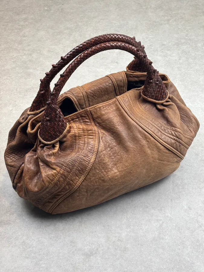 2000s Fendi Brown Leather Spy Shoulder Bag XjiyXzp 1