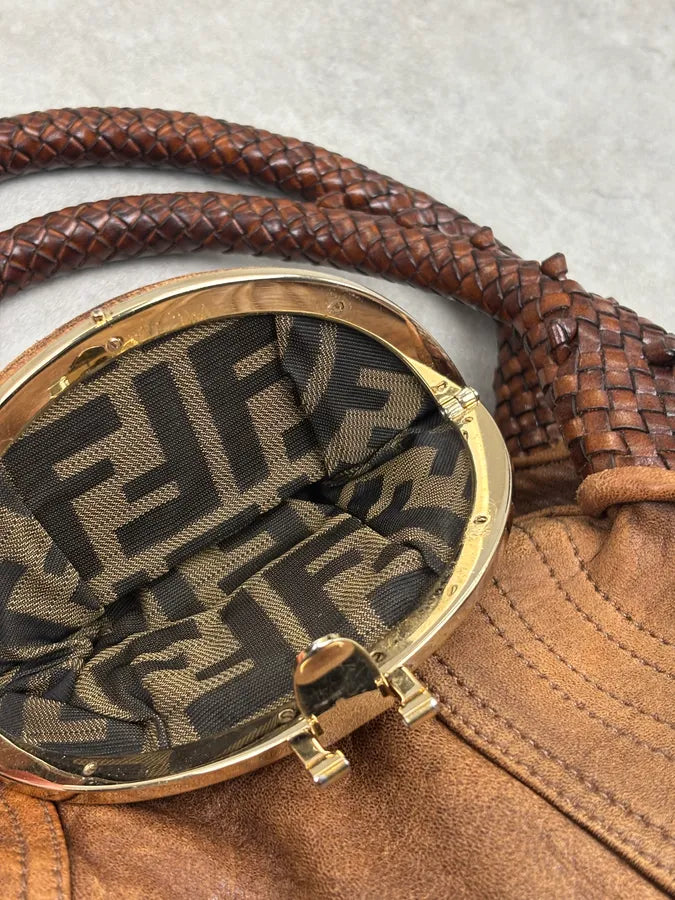 2000s Fendi Brown Leather Spy Shoulder Bag XjiyXzp 7