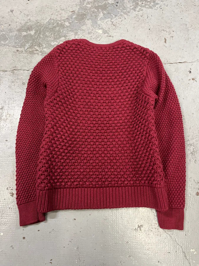 2000s Ferragamo Waffled Bordeaux Crewneck Sweater GcUNGoP 6
