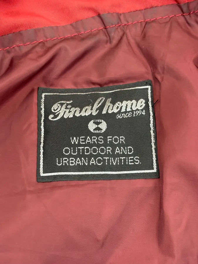 2000s Final Home Pink & Red Wool Puffer Quilted Vest cOtbLwQ 8