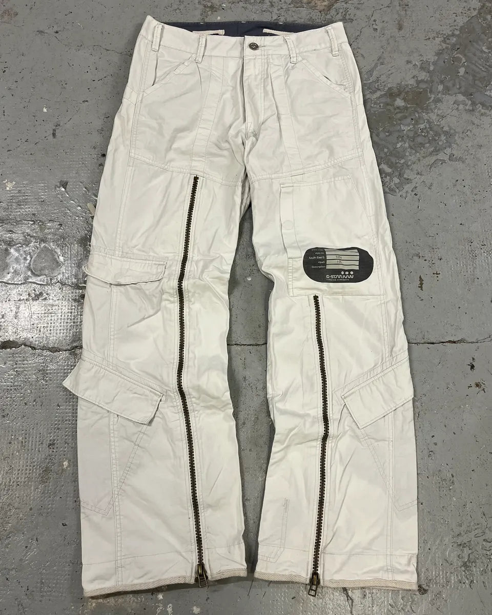2000s G-Star Zip Cargo Beige Pants lbfWxNc 0