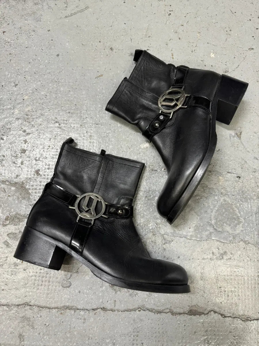 2000s Galliano Black Buckle Leather Boots GPgIgsl 1