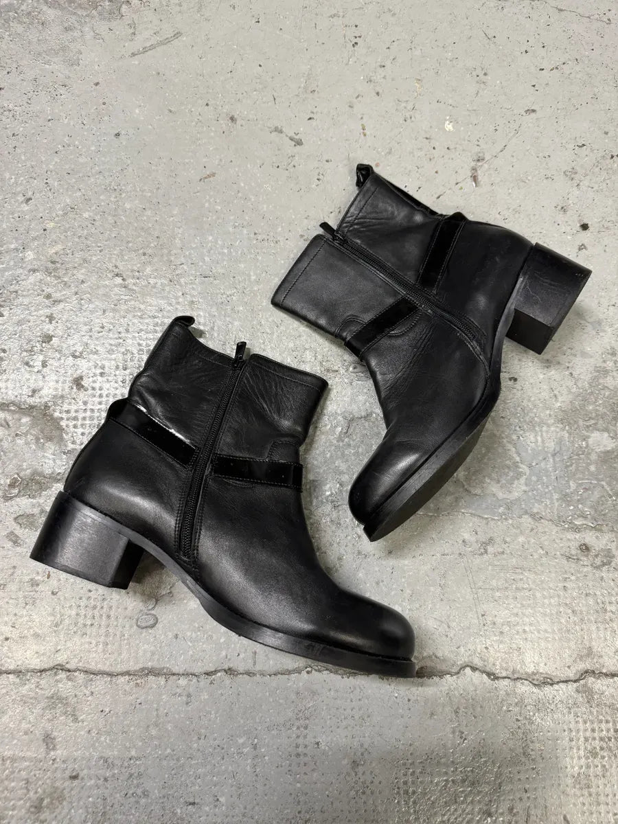 2000s Galliano Black Buckle Leather Boots GPgIgsl 2