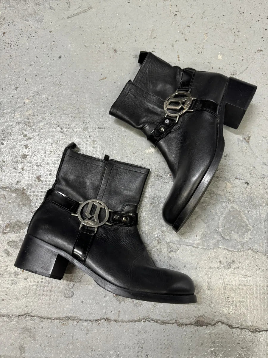 2000s Galliano Black Buckle Leather Boots GPgIgsl 1