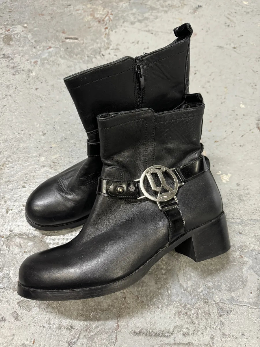 2000s Galliano Black Buckle Leather Boots GPgIgsl 4