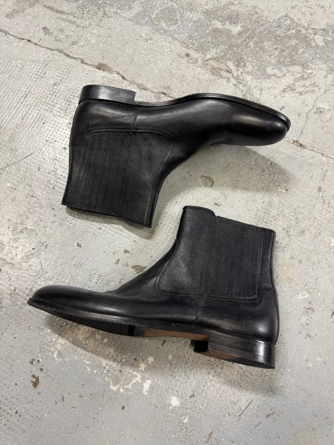 2000s Galliano Black Leather Ankle Boots (45eu/us11) sadXezL 1
