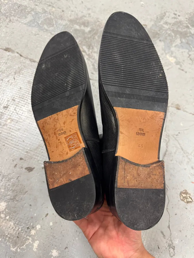 2000s Galliano Black Leather Ankle Boots (45eu/us11) sadXezL 3