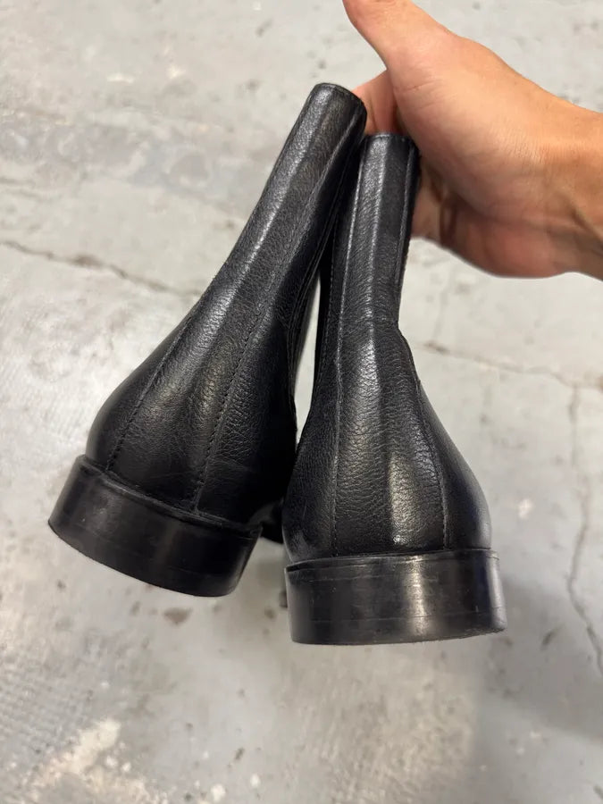 2000s Galliano Black Leather Ankle Boots (45eu/us11) sadXezL 6