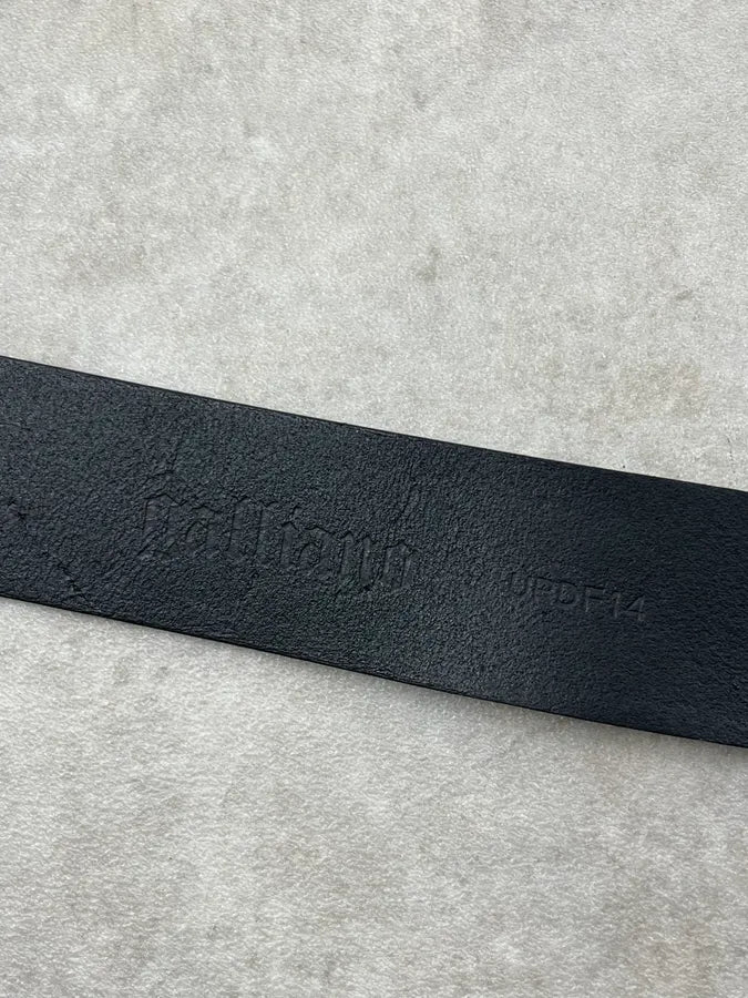2010s Galliano Black Leather Studded Buckle Belt DOSLscM 10