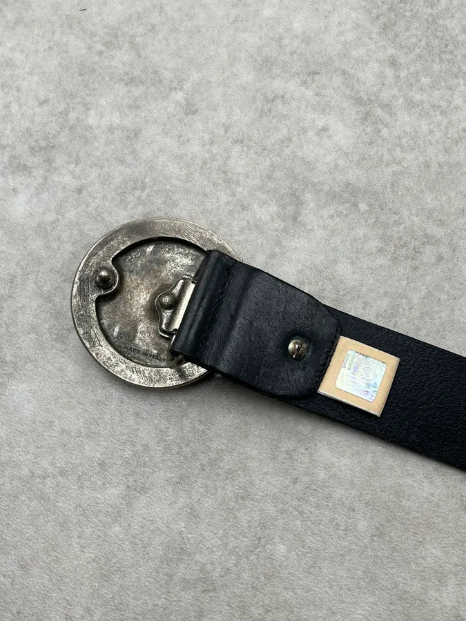 2010s Galliano Black Leather Studded Buckle Belt DOSLscM 8