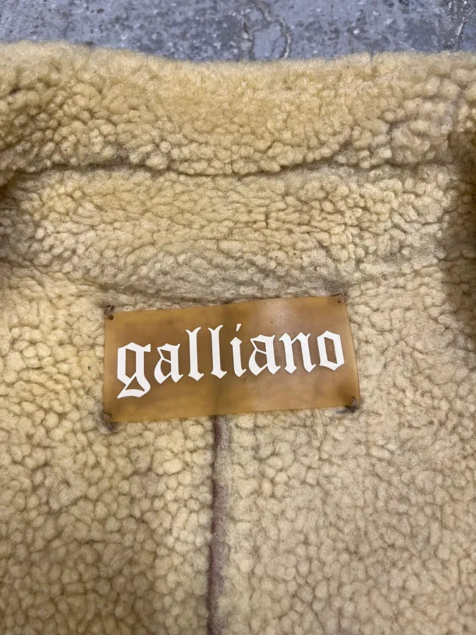 2000s Galliano Brown Leather Shearling Fur Jacket (M/L) lrxhMAH 7