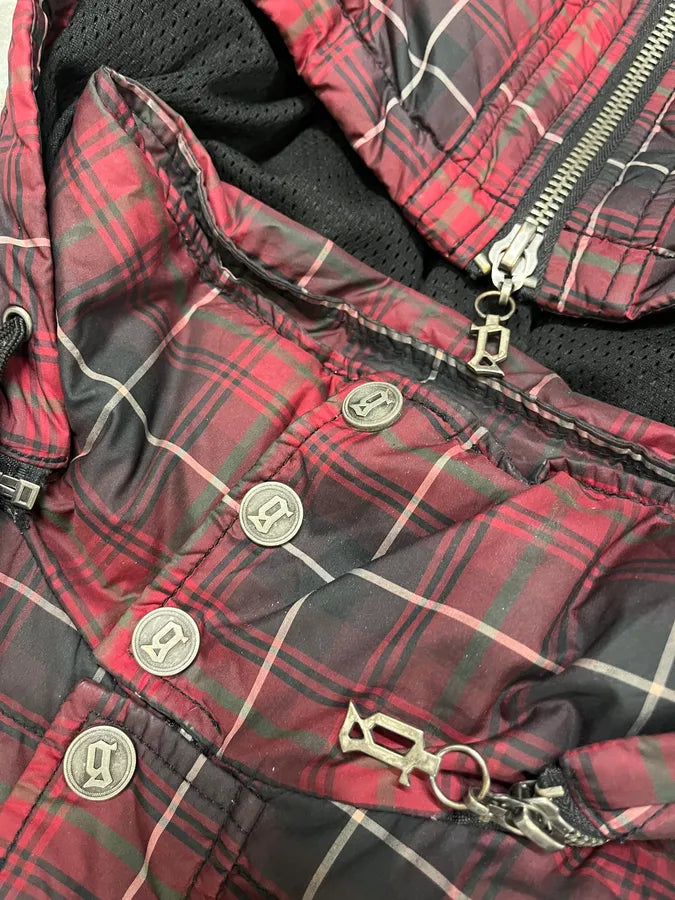 2000s Galliano Checkered Red & Dark Puffer Jacket (M) GPasDZW 7