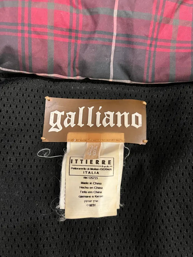 2000s Galliano Checkered Red & Dark Puffer Jacket (M) GPasDZW 8