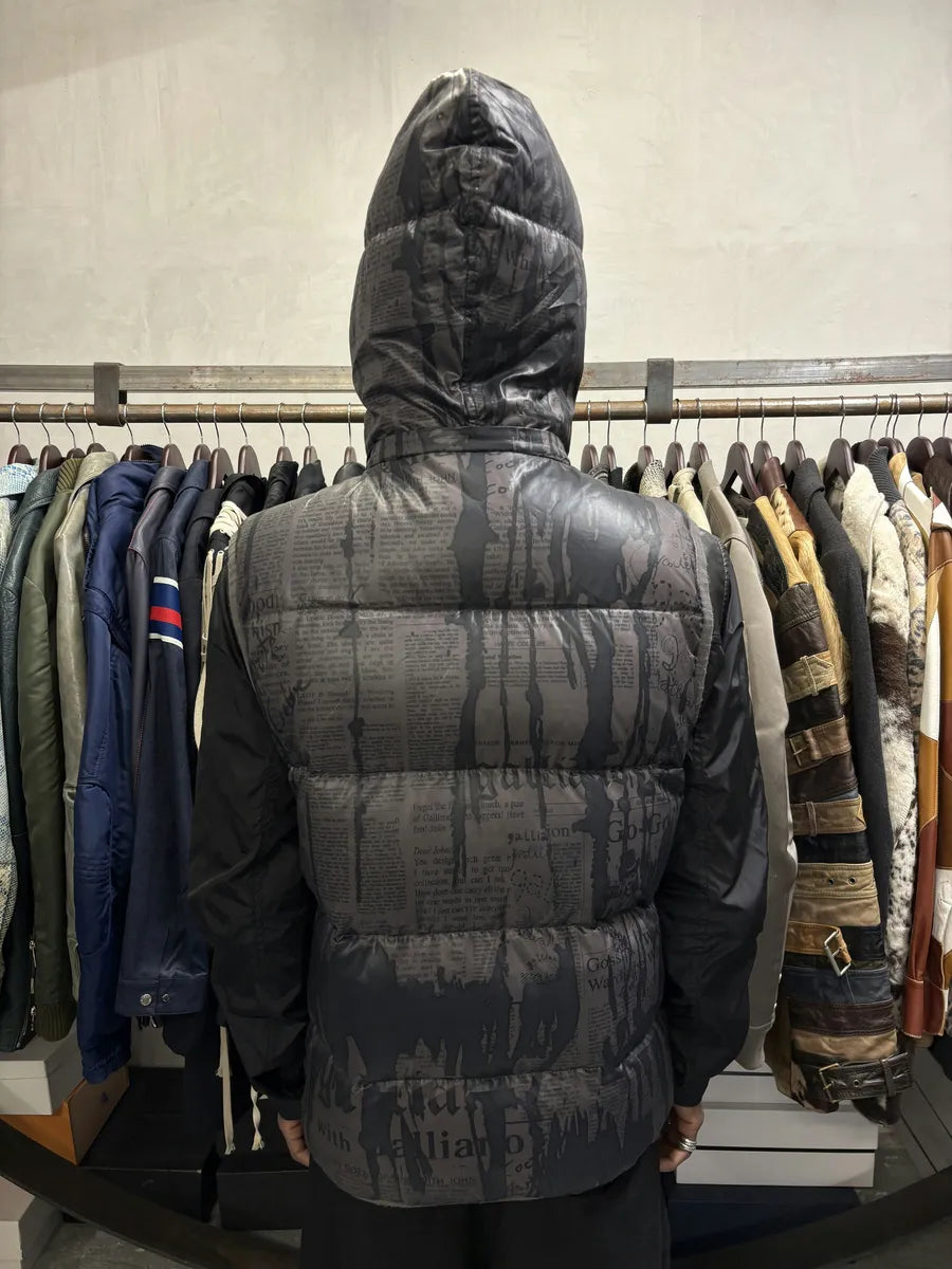 2000s Galliano Dark Brown Magazine Puffer Sleeveless Jacket YyuETUC 2