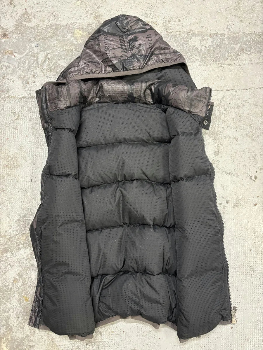 2000s Galliano Dark Brown Magazine Puffer Sleeveless Jacket YyuETUC 6