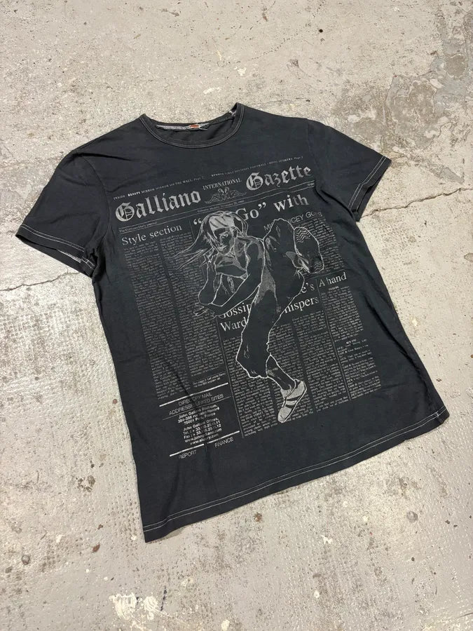 2000s Galliano Karate Black T-Shirt WwYNuJM 3