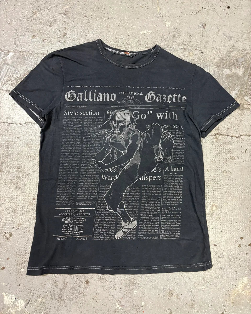 2000s Galliano Karate Black T-Shirt WwYNuJM 0