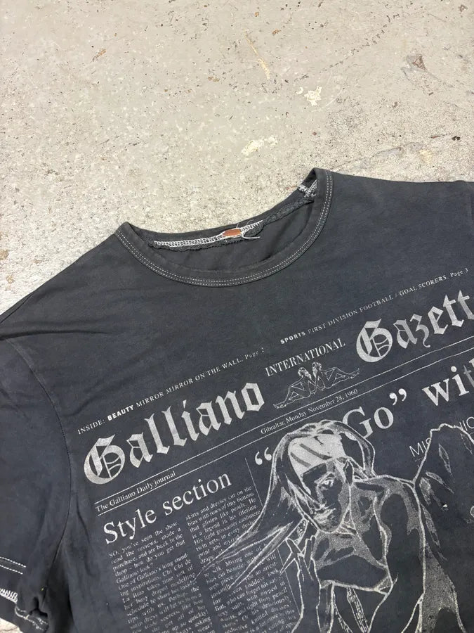 2000s Galliano Karate Black T-Shirt WwYNuJM 4