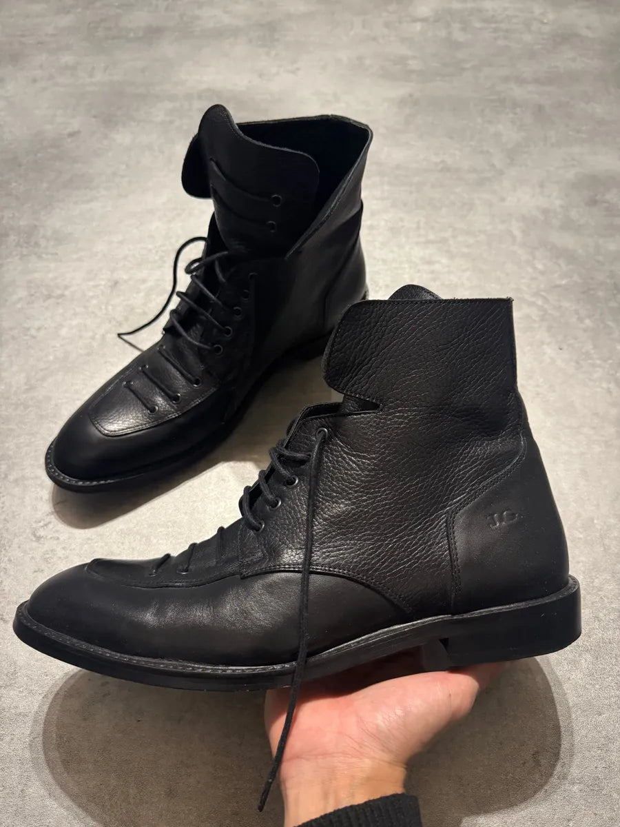 2000s Galliano Leather Paralle Black Boots VmCjGkB 1