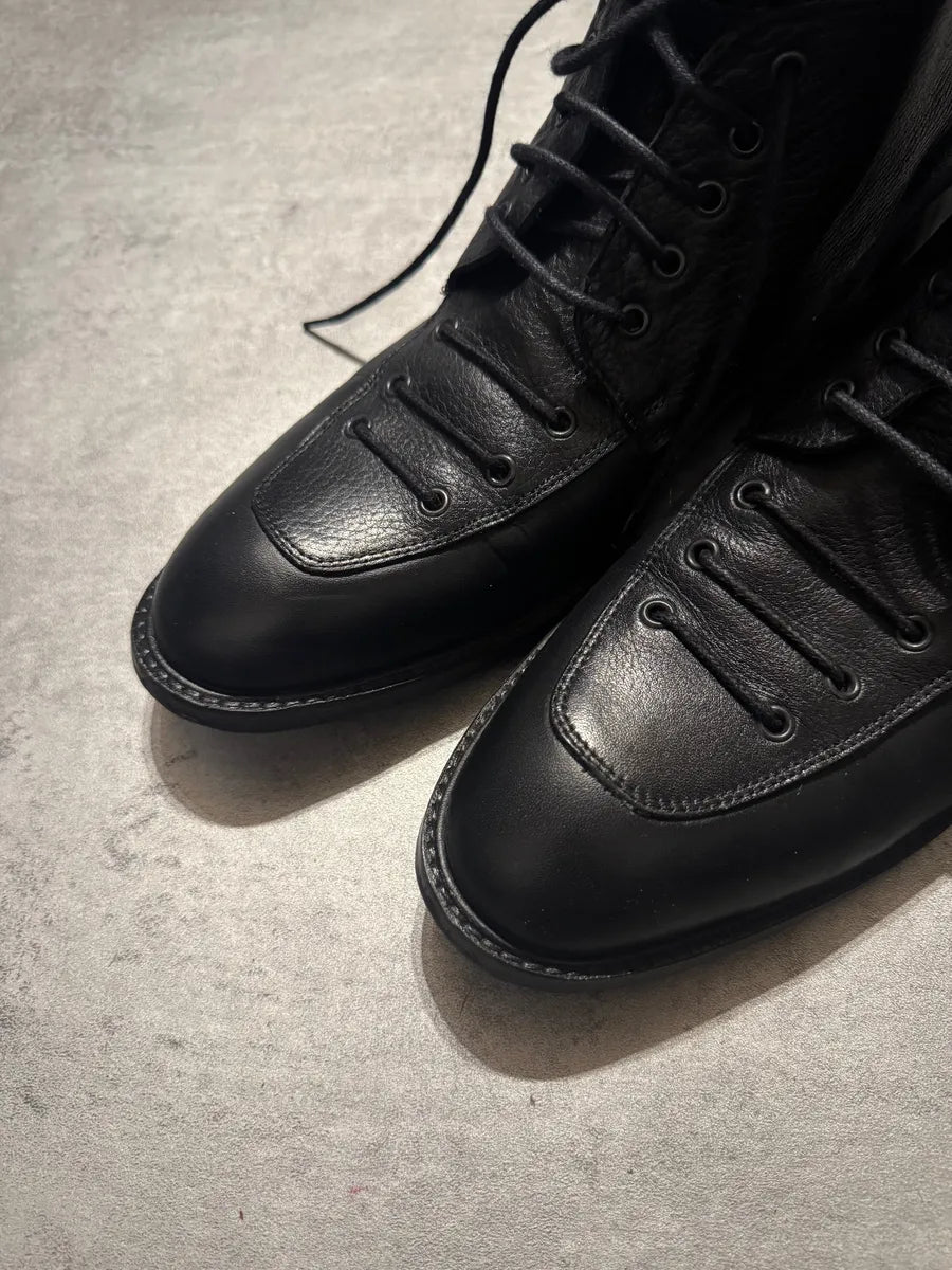 2000s Galliano Leather Paralle Black Boots VmCjGkB 3