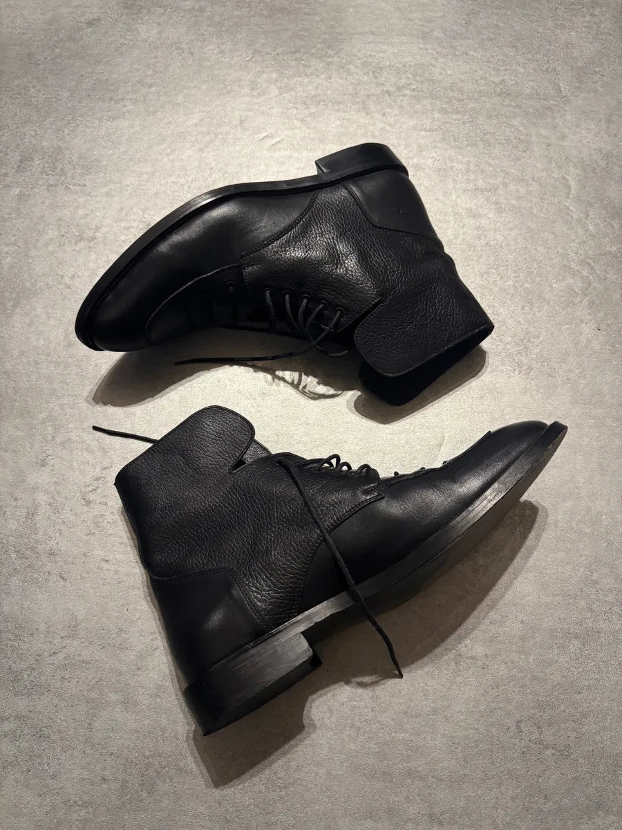 2000s Galliano Leather Paralle Black Boots VmCjGkB 4
