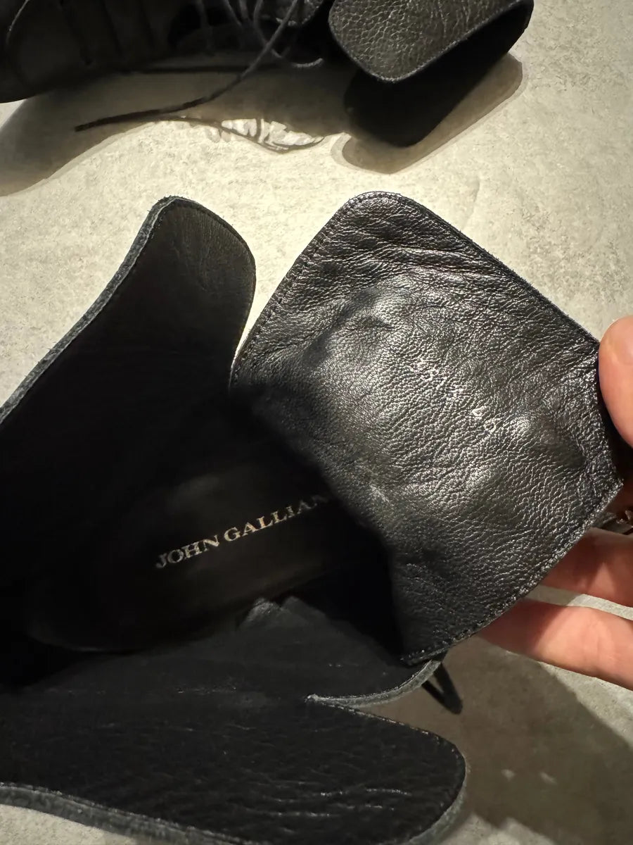 2000s Galliano Leather Paralle Black Boots VmCjGkB 5