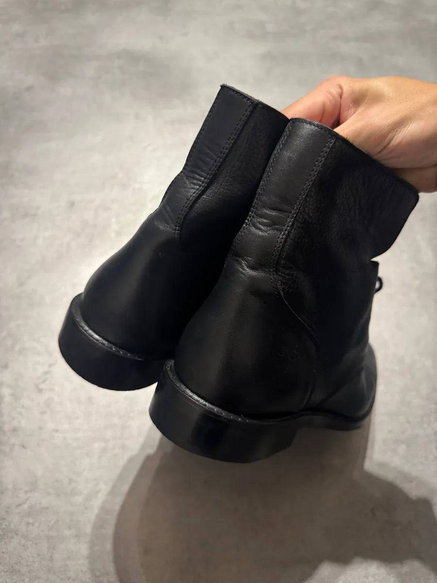 2000s Galliano Leather Paralle Black Boots VmCjGkB 6