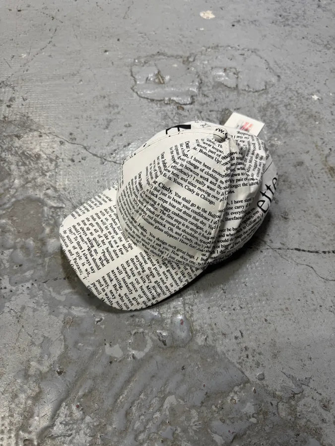 2000s Galliano Newspaper White Cap obKKlUp 3