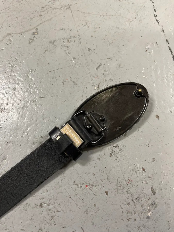 2000s Galliano Wire Buckle Black Leather Belt CjebmMW 6