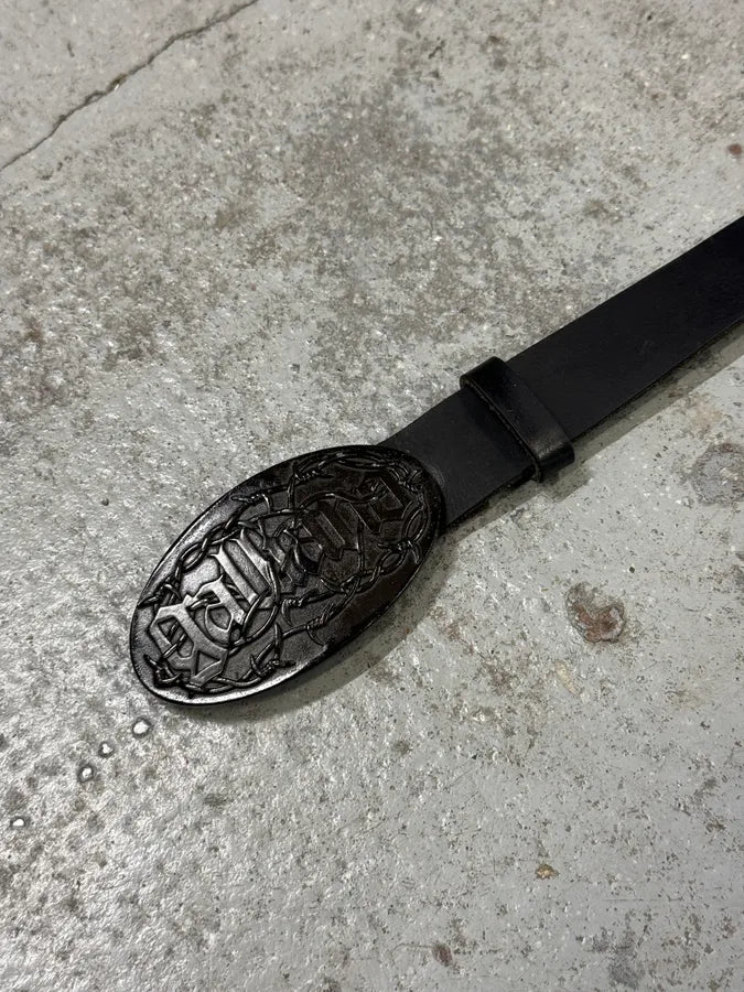 2000s Galliano Wire Buckle Black Leather Belt lABWaGE 4