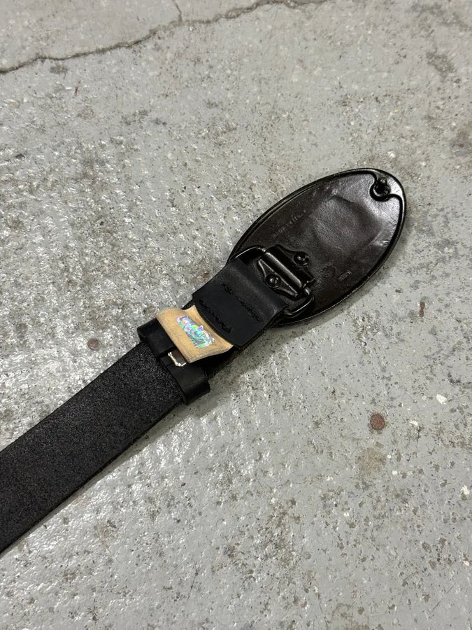 2000s Galliano Wire Buckle Black Leather Belt lABWaGE 6