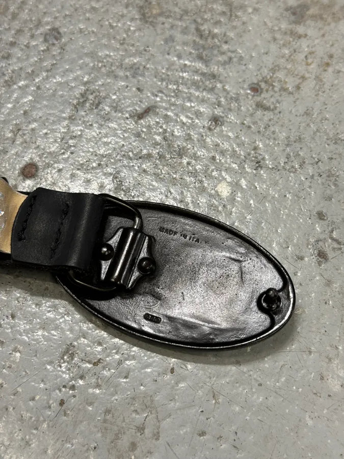 2000s Galliano Wire Buckle Black Leather Belt lABWaGE 7