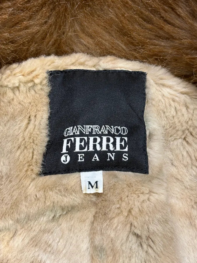 2000s Gianfranco Ferré Beige Fur Lining Bomber Jacket qnbxukN 8