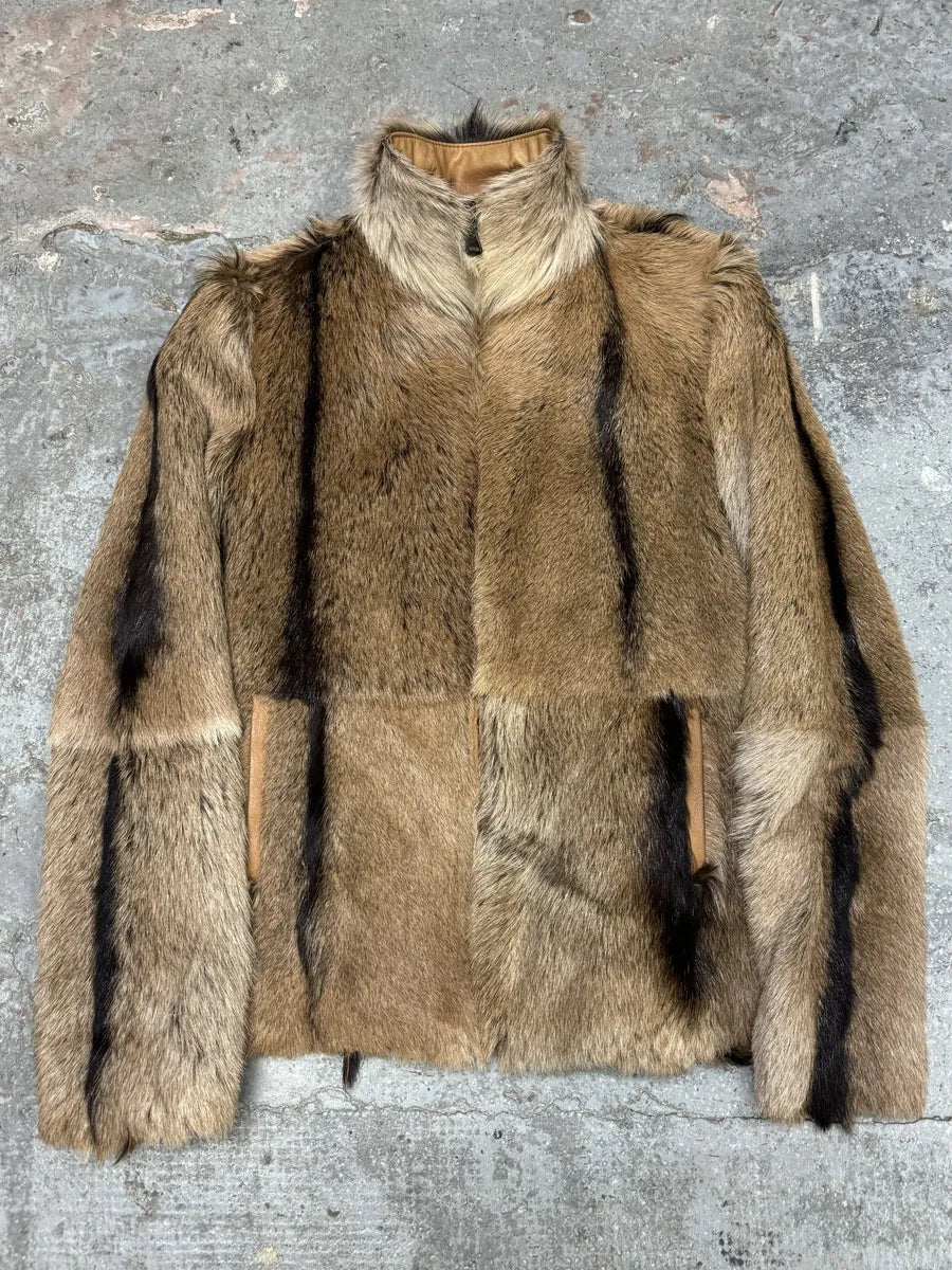 2000s Gianfranco Ferré Beige Goat Fur Leather Jacket mCHWidH 0