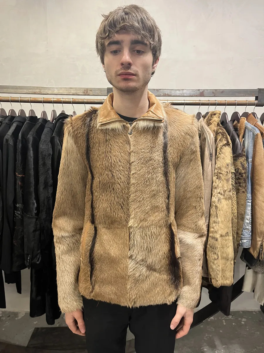 2000s Gianfranco Ferré Beige Goat Fur Leather Jacket mCHWidH 2