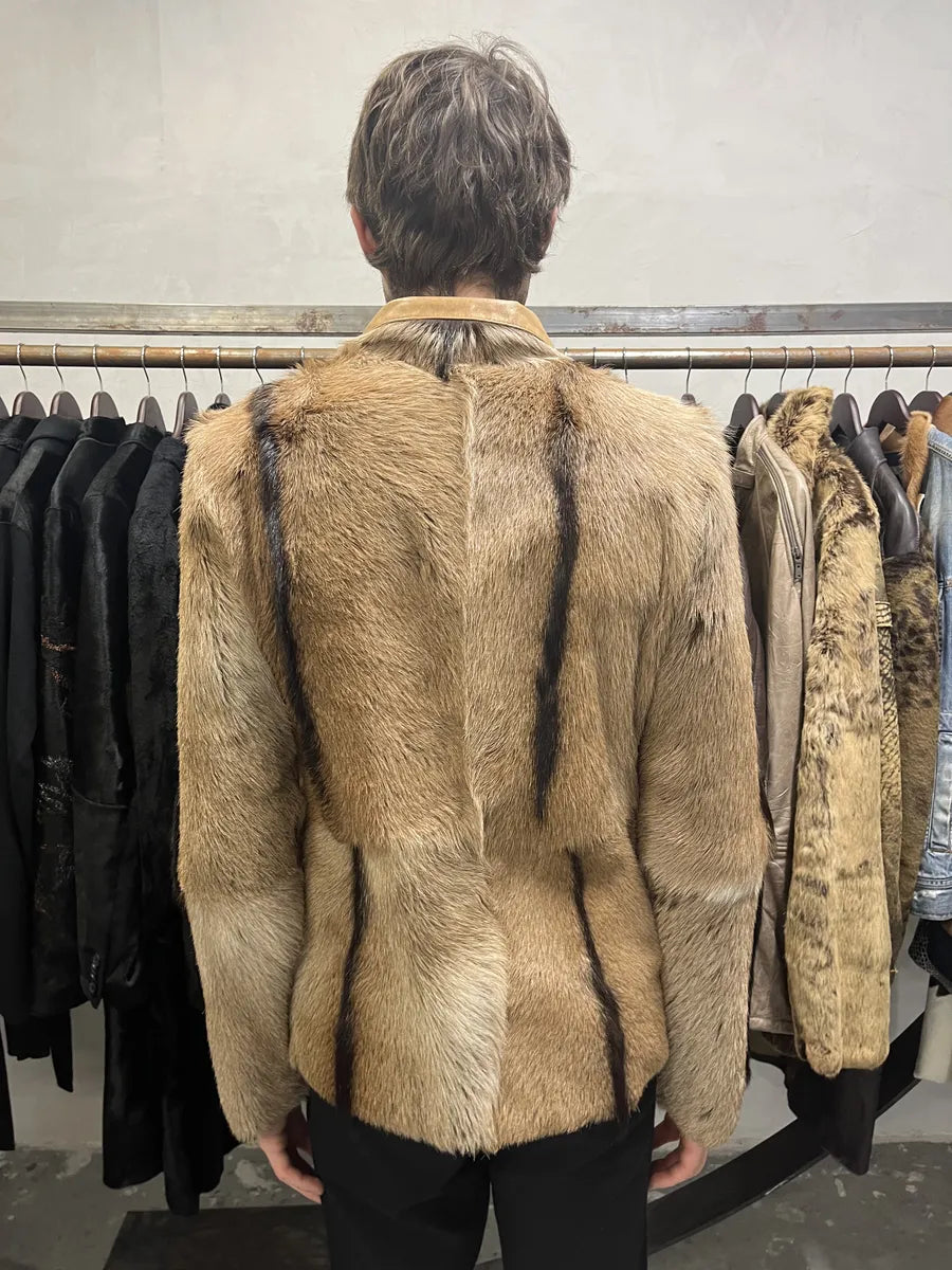 2000s Gianfranco Ferré Beige Goat Fur Leather Jacket mCHWidH 3
