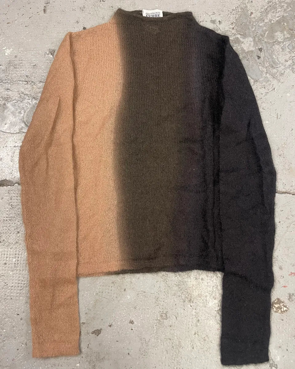 2000s Gianfranco Ferré Black Bronze Gradient Wool Turtleneck pSrFXfc 0