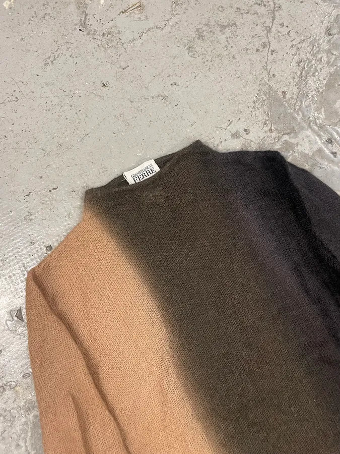 2000s Gianfranco Ferré Black Bronze Gradient Wool Turtleneck pSrFXfc 5
