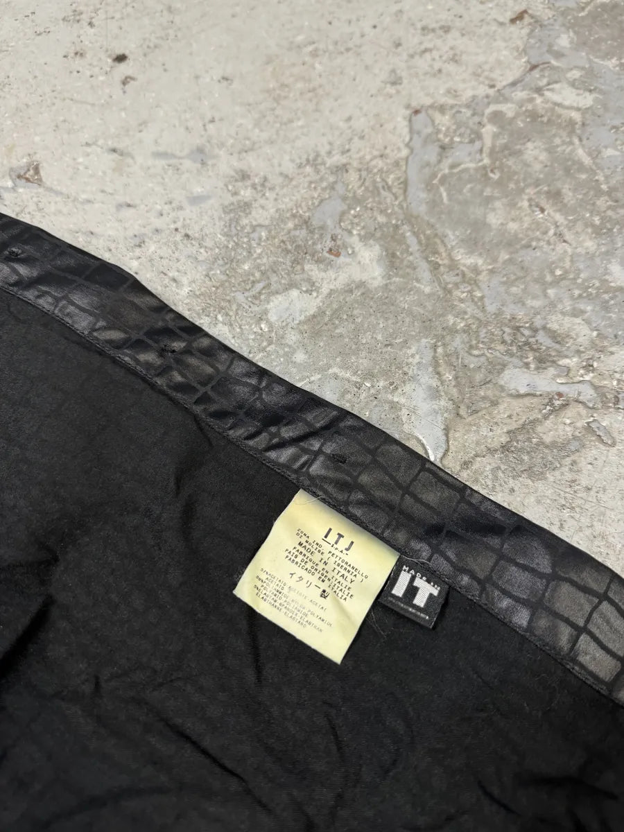 2000s Gianfranco Ferré Black Crocodile Effect Shirt aLgyefR 5