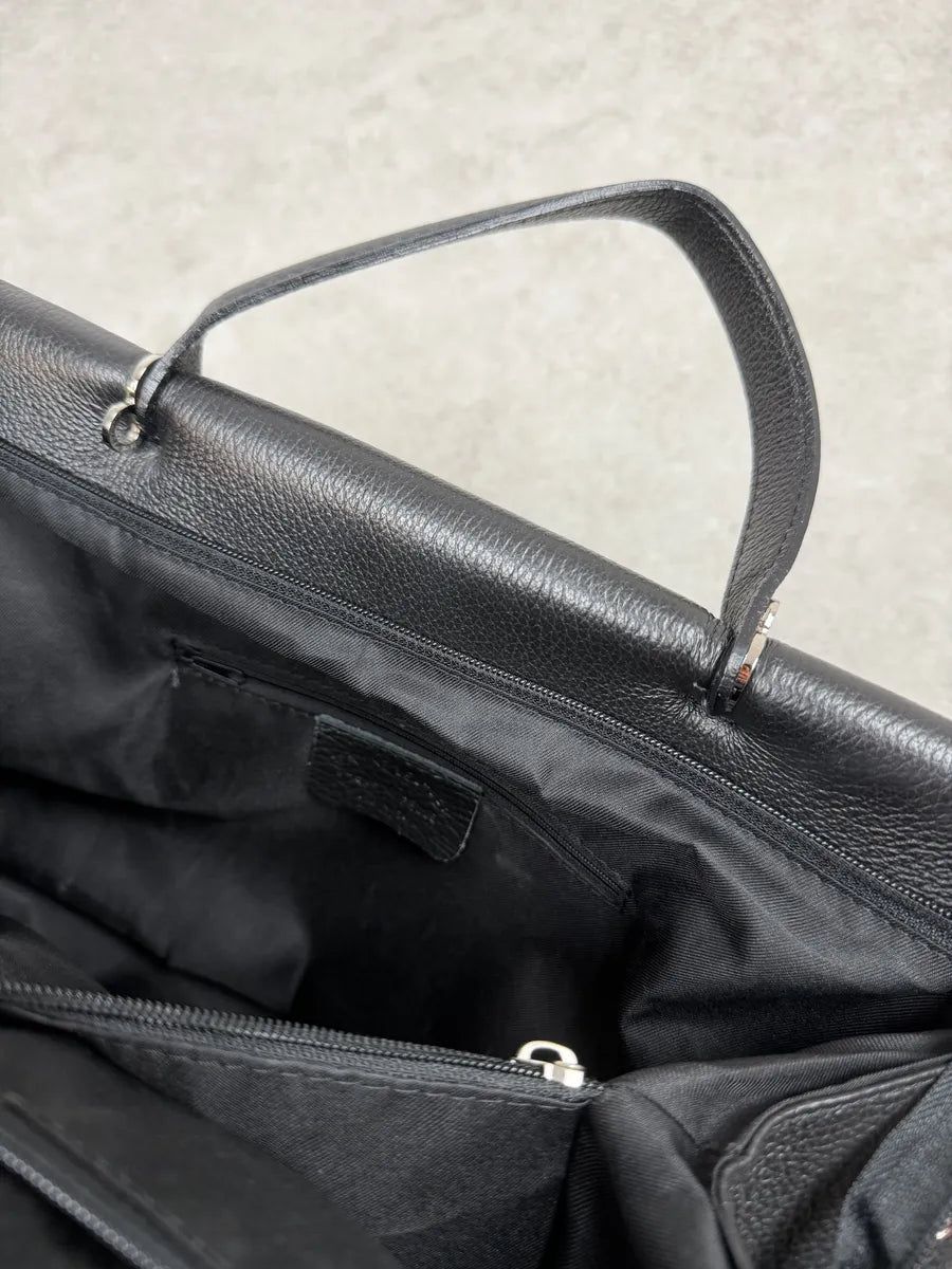 2000s Gianfranco Ferré Black Fur Leather Handle Bag Vawjxvr 11