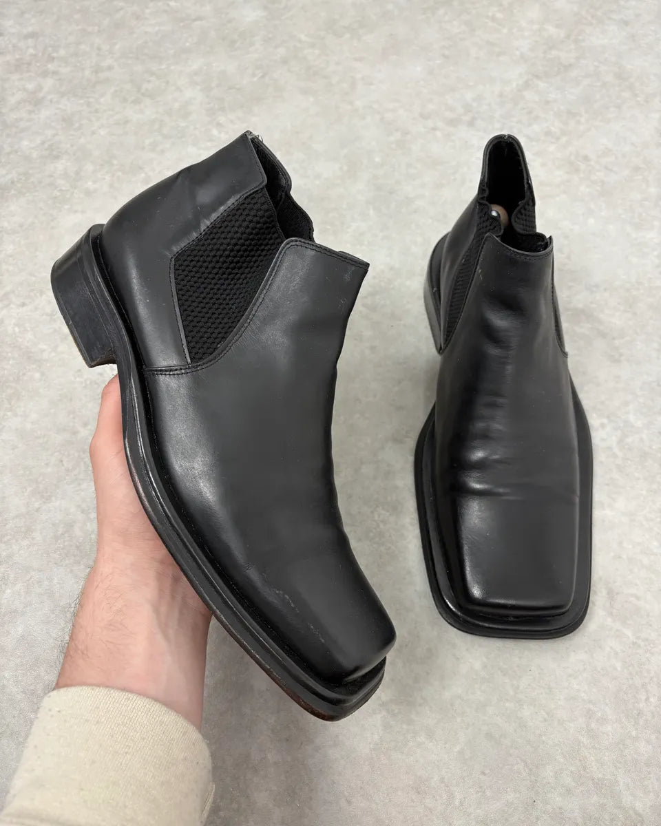 2000s Gianfranco Ferré Black Leather Boots ynzajIP 0